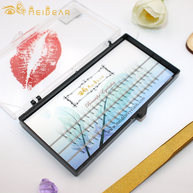 Custom eyelashes packaging  for handmade premade fans volume eyelash extension with wholesale price